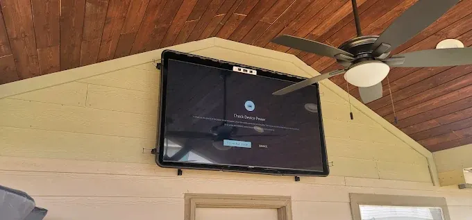Outdoor TV and fan setup