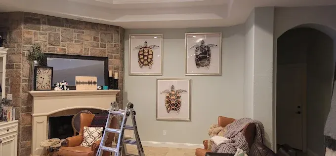 TV setup in living room by W&J
