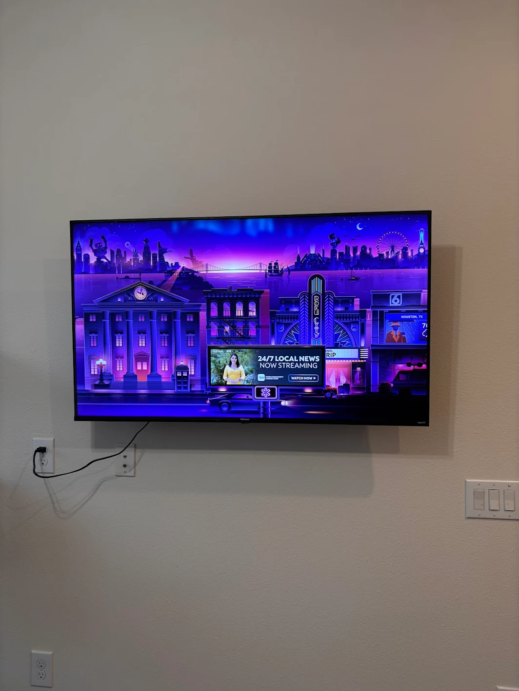 Roku TV wall mounting service in Houston